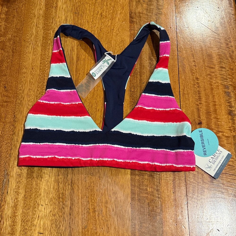 Carve Designs La Jolla Reversible  Multicolor Bikini Top